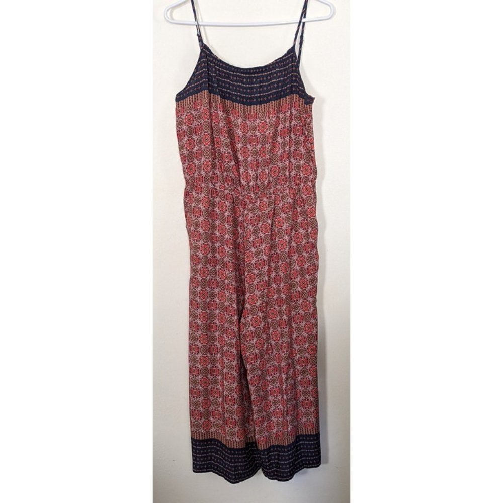 BOGO SALE! FOREVER 21 Paisely Print Cropped Spaghetti Strap Jumpuit, Sz L